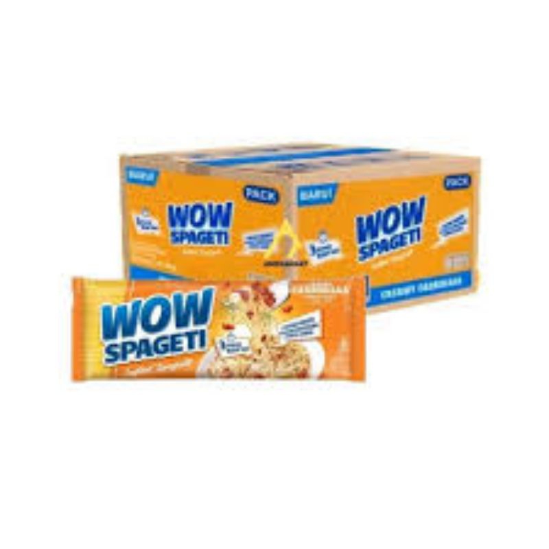 

WOW SPAGETI 88GR CARBONARA , MEATY BOLOGNESS , AGLIO OLIO 1 KARTON ISI 40 PCS