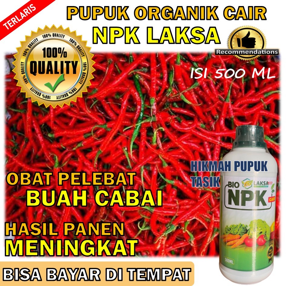 ORIGINAL NPK LAKSA Obat Pelebat Cabe/Cabai Paling Manjur - Obat Penyubur Cabe/Cabai - Obat Mempercep