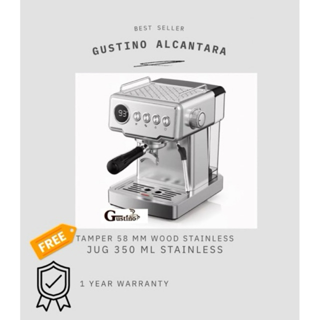 mesin espresso gustino alcantara | mesin kopi gustino alcantara brand new porta uk 58 mm