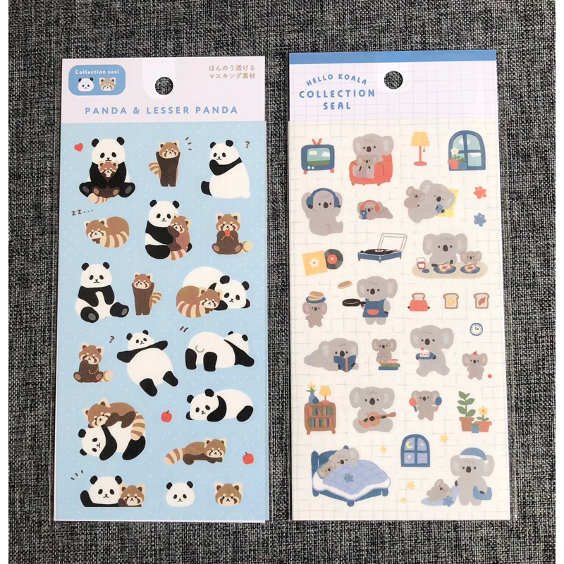 

collection seal sticker stiker panda koala original japan