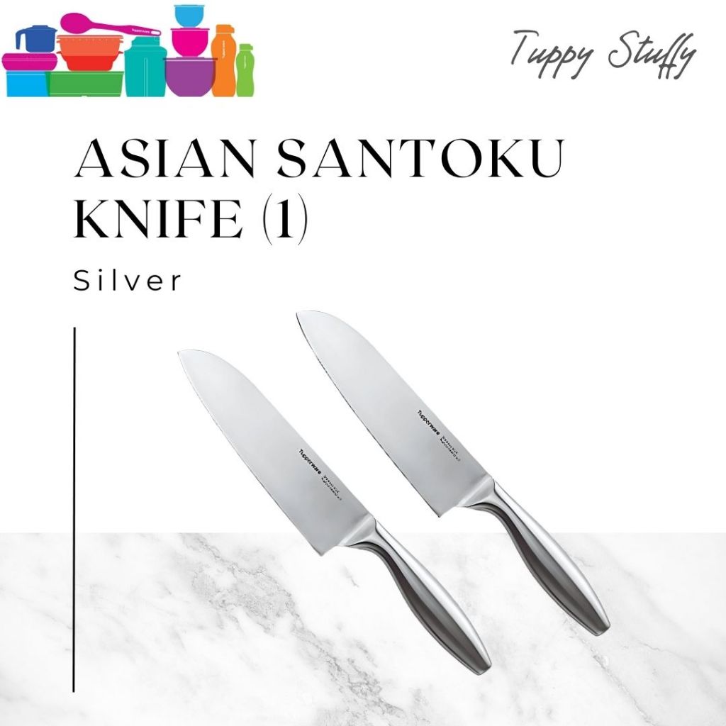 Tupperware Asian Pro Santoku Knife (1)- Silver | Pisau dapur ori tupperware