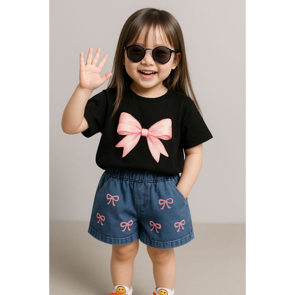 SET KAOS & CELANA JEANS PITA ANAK PEREMPUAN 1-5 TAHUN TRENDY
