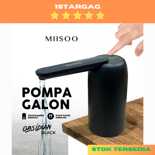 MIISOO Pompa Obsidian Black/Pompa Air All Black/Pompa Galon Elektrik/Pompa USB Charger Pompa Air Gal