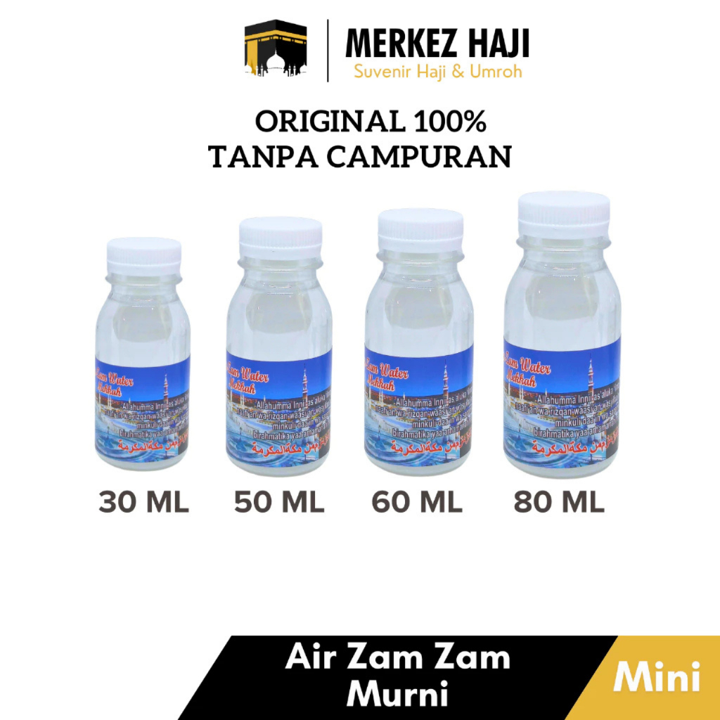 

Air zam zam asli original 100% kemasan botol tanpa campuran 30ml 50ml 60ml 80ml