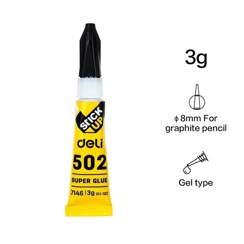 

Super Glue 502 Serbaguna Lem Super kuat Cepat Kering [3 g]/Lem Kering Instan