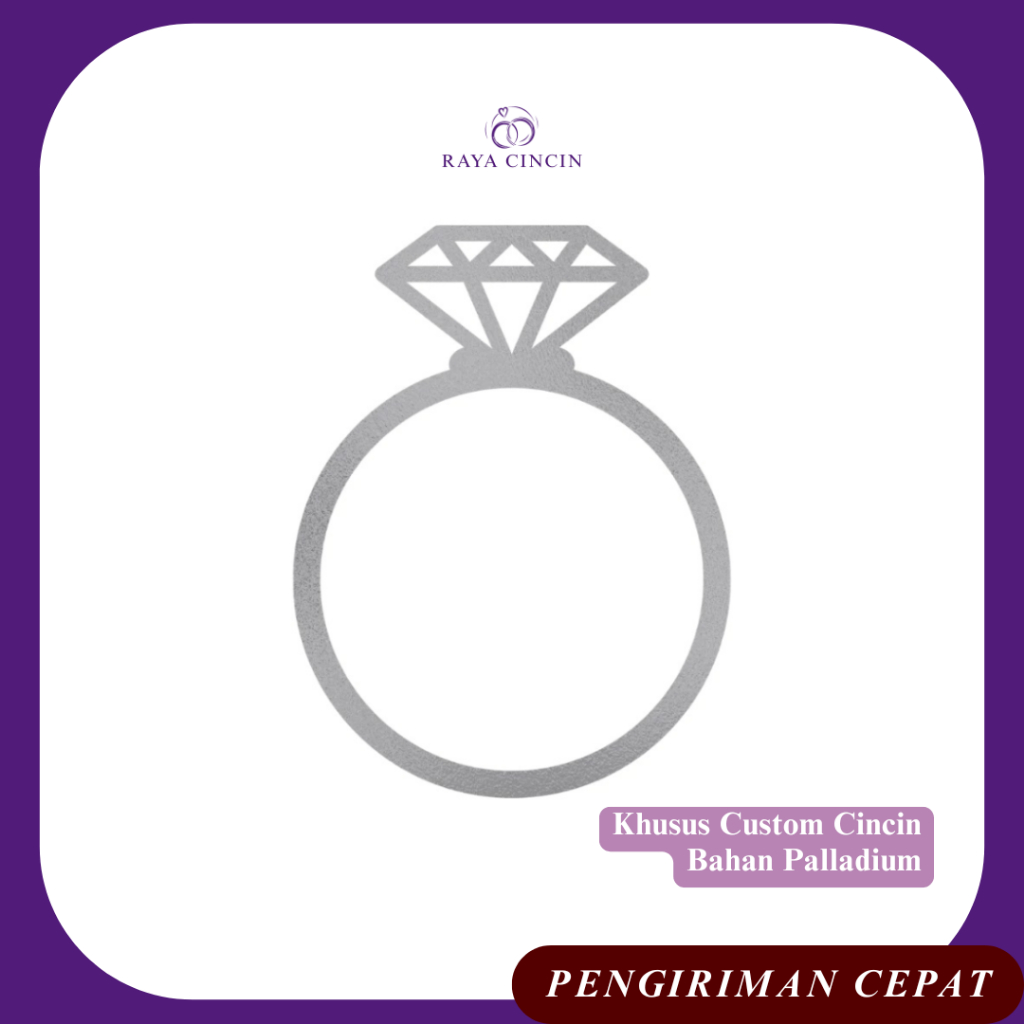RAYA Khusus Custom Cincin Bahan Palladium Kadar 50% dan 75% Bonus Ganjelan Cincin
