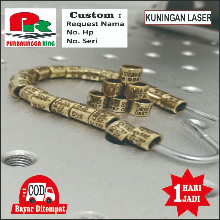 25 pcs ring bahan kuningan Ukuran 3,5mm cocok  untuk Kenari F1 Branjangan Blacken dan sejenisnya