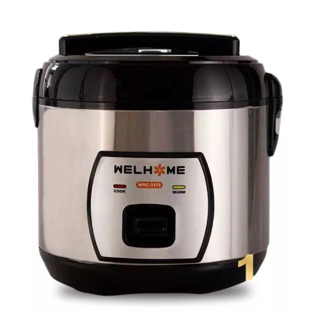 Welhome WRC3113 Rice Cooker Penanak Nasi 3 in 1 Stainless Body 1.8L WRC 3113