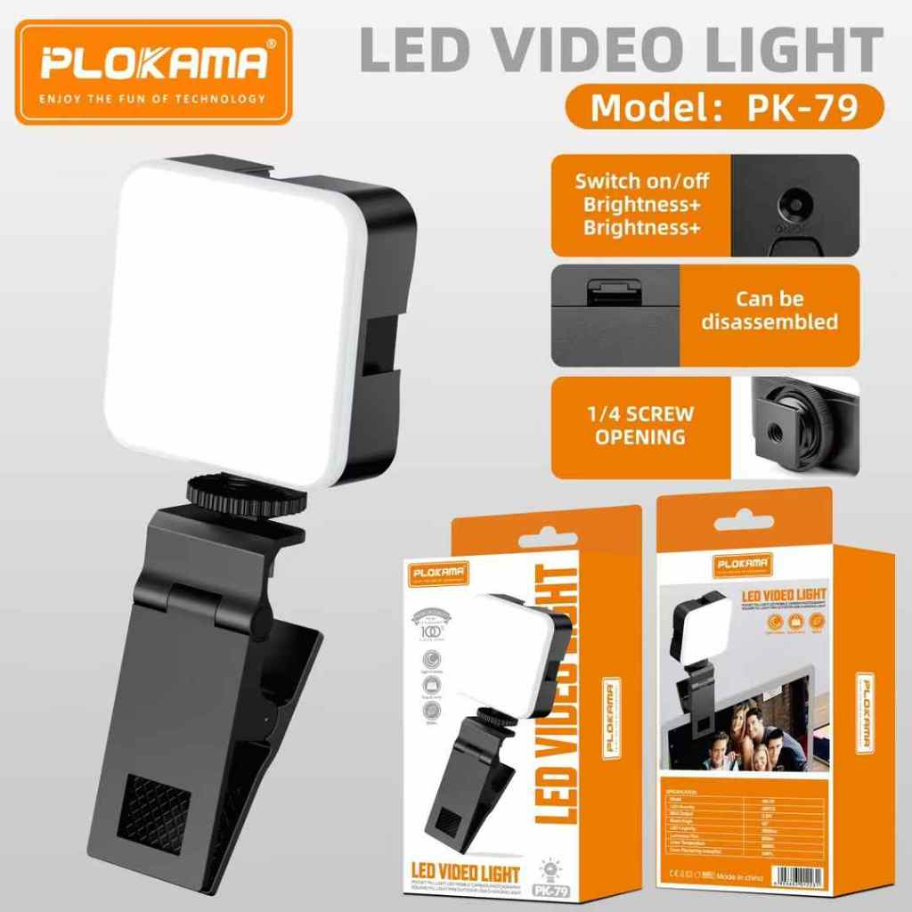 PLOKAMA PK79 Lampu LED Mini Portable Lampu Fotografi Video Light Untuk Smartphone Video Photo Kamera
