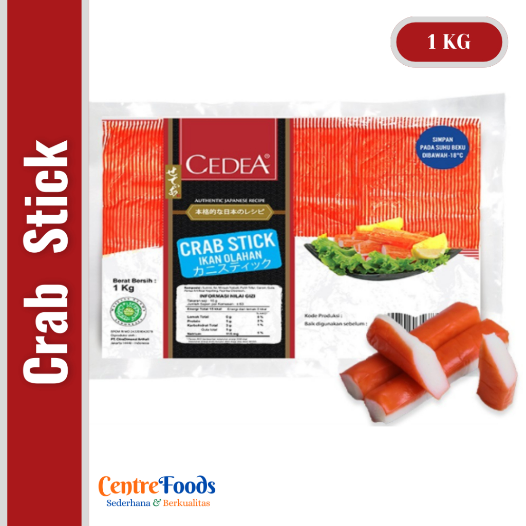 

Crab Stick Ikan Olahan - Cedea | 1.000gr [ Harga Per BKS ]