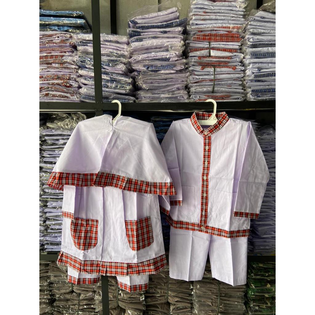 baju seragam musim  anak paud tk putih