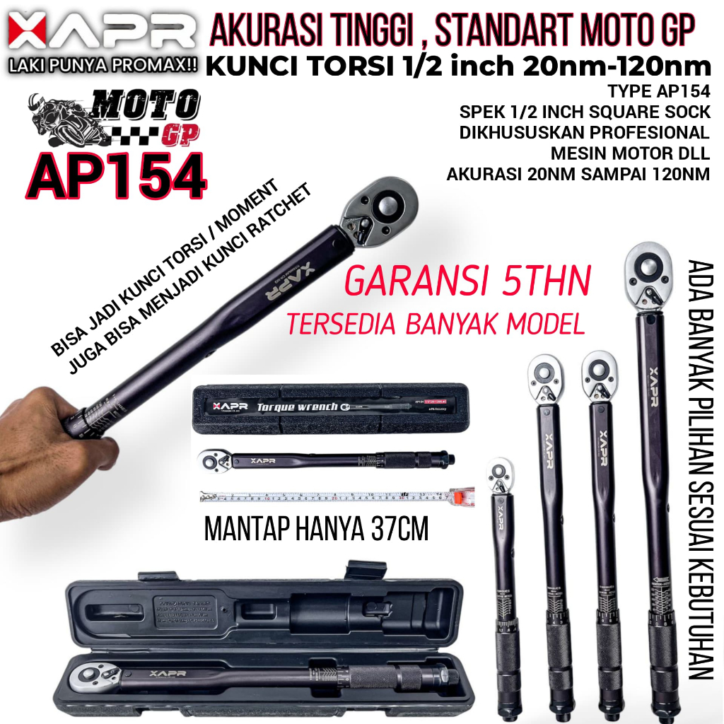 APR RAJA KUNCI TORSI MOMENT 1/2 INCH 20nm-120nm presisi kuat awet mewah kunci bengkel mekanik type A