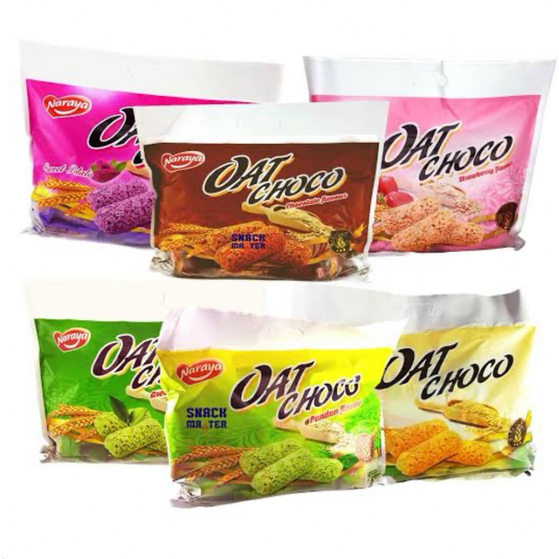 

naraya oat choco snack oat sereal vanilla pandan green tea strawberry 400gr