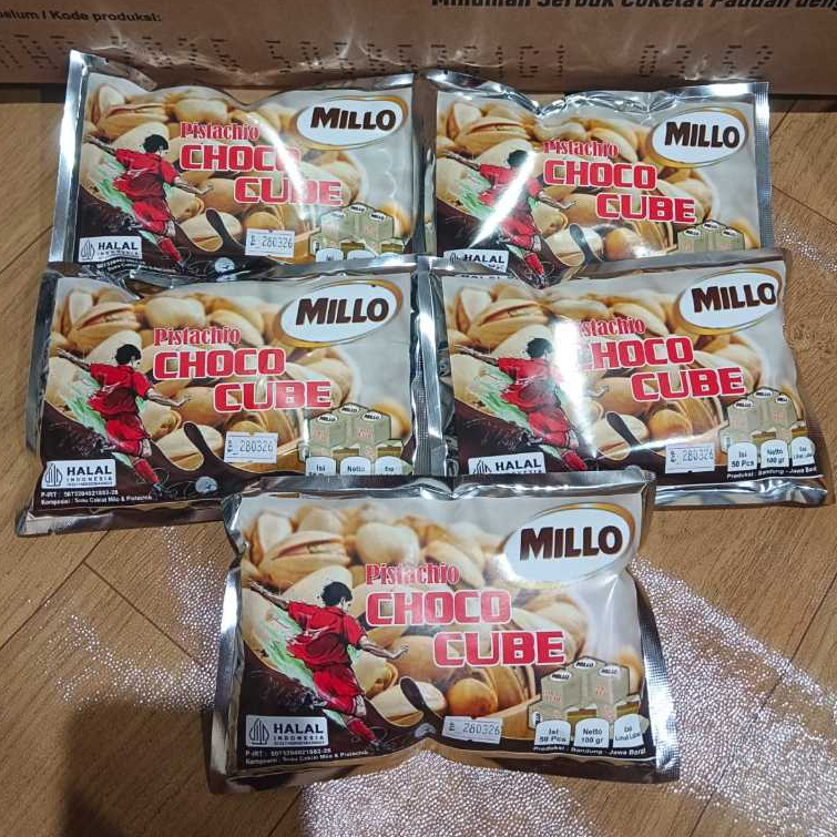 

Millo Cube Lokal Kacang Pistachio/Fustuk 5 Pack (Per Pack Isi 50 Cube)