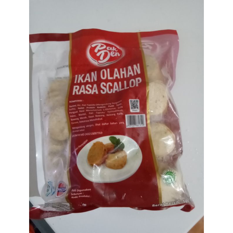 

SCALOP Pak Den ikan olahan Scalop 500gr Frozen Food