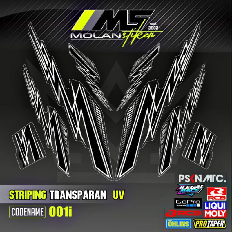 Decal Sticker Striping Variasi Transparan Uv Suzuki Smash 110 Smash 110 R Smash SR 110 Smash Titan 1