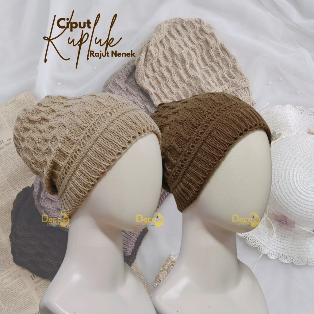Defa Ciput inner kupluk kerpus nenek ibu-ibu rajut premium anti melar dalaman kerudung kupluk rajut 