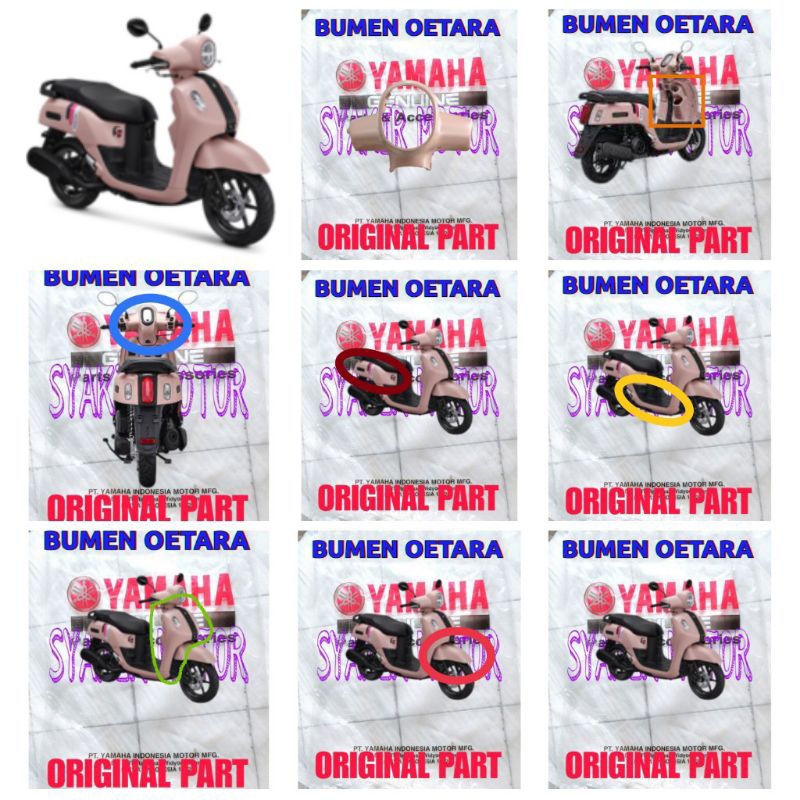 BODY HALUS FAZZIO 125 PINK ORIGINAL PART YAMAHA