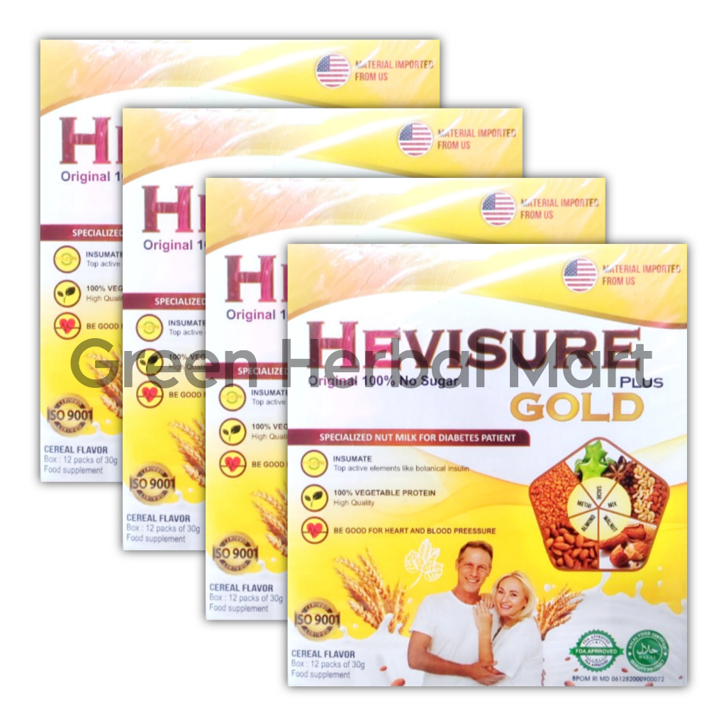 

4 Box Hevisure Gold Milk Susu Kacang Untuk Penderita Diabetes Kencing Manis Original Asli