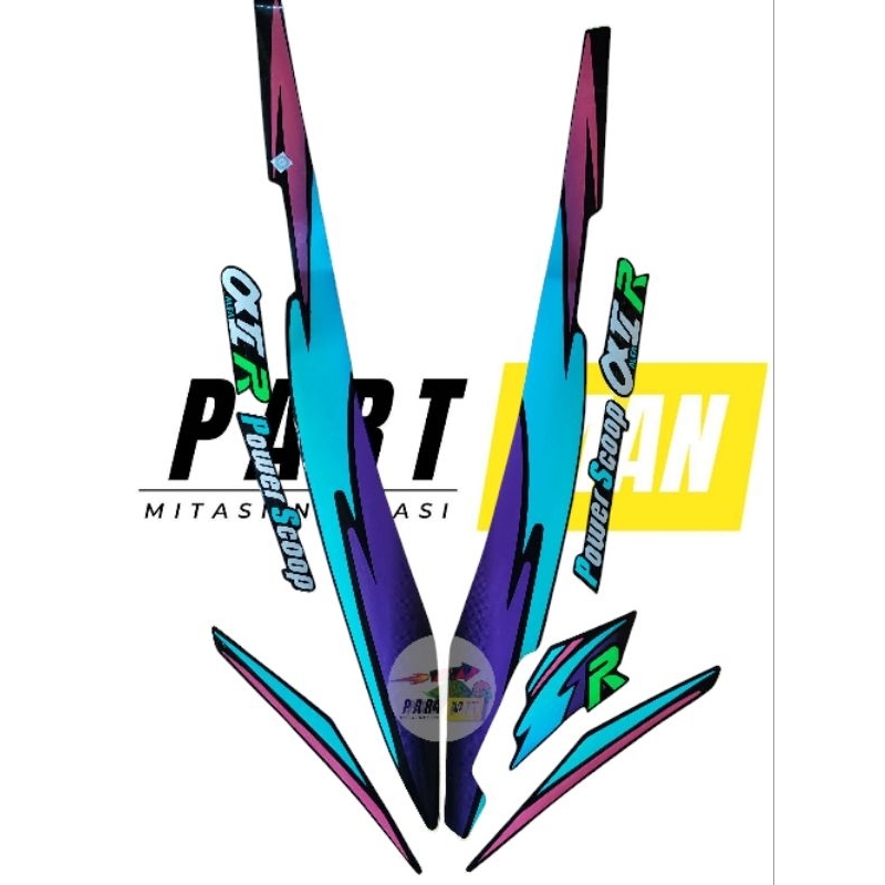 Stiker Striping Poled Yamaha Alfa 100 tahun 1996 stiker body striping bodi Poled bodi Yamaha Alfa ta