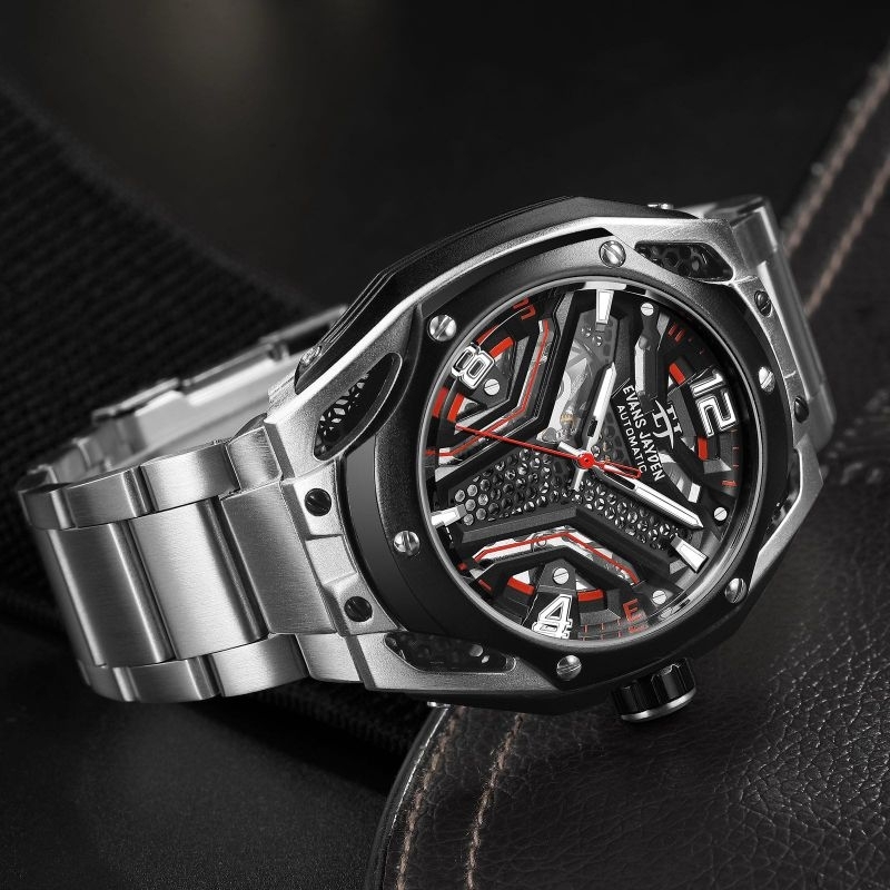 BUY 1 GET 1..JAM TANGAN PRIA EVANS JAYDEN ORIGINAL AUTOMATIC 9621 RT