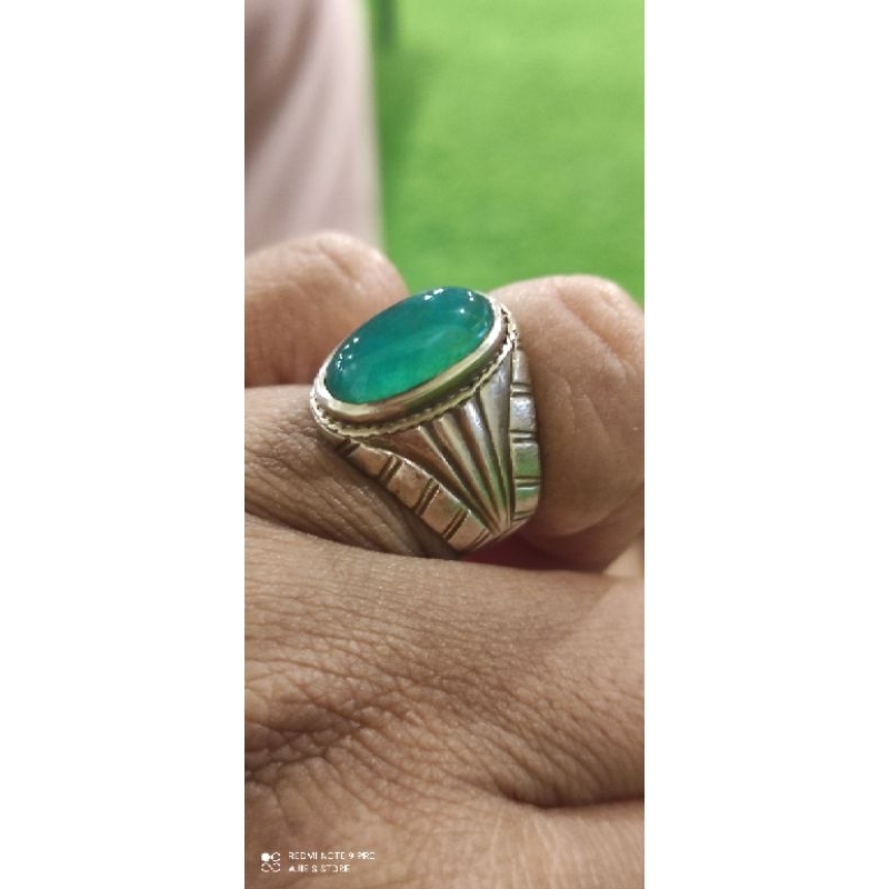 Bacan Palamea Kristal Giwang Tanpa Plat Ring Perak Mewah