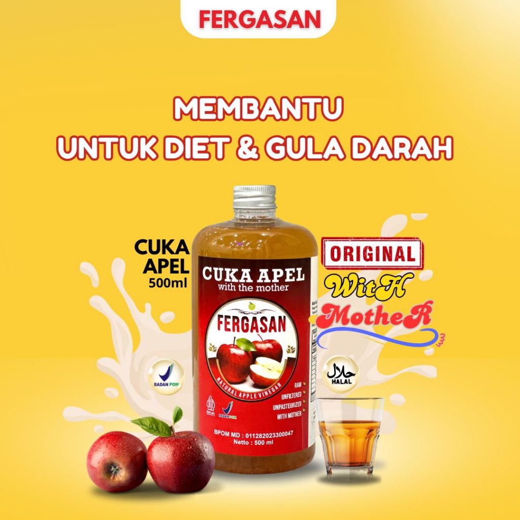 

Cuka Apel With Mother 100% Alami Paket 750ml