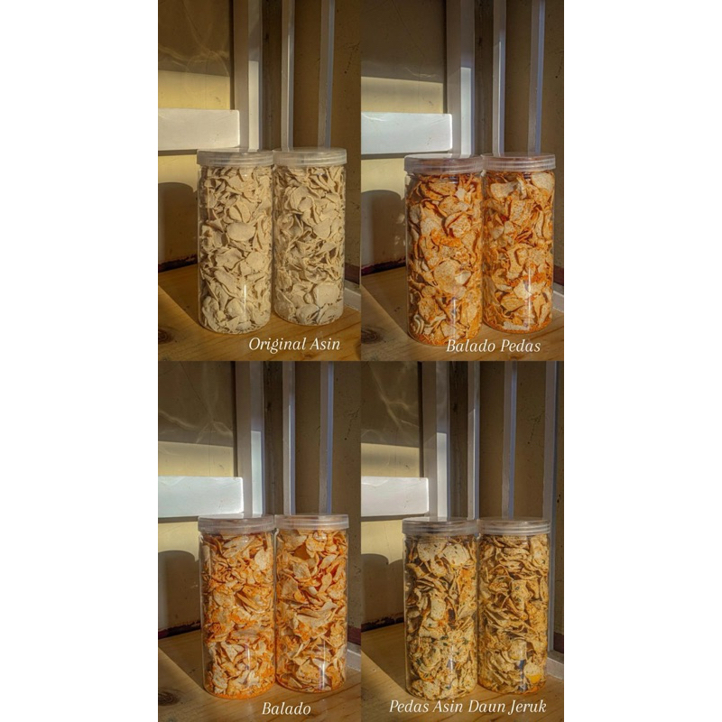 

Basreng 300gr Pedas Daun Jeruk / Balado / Balado Pedas / Original