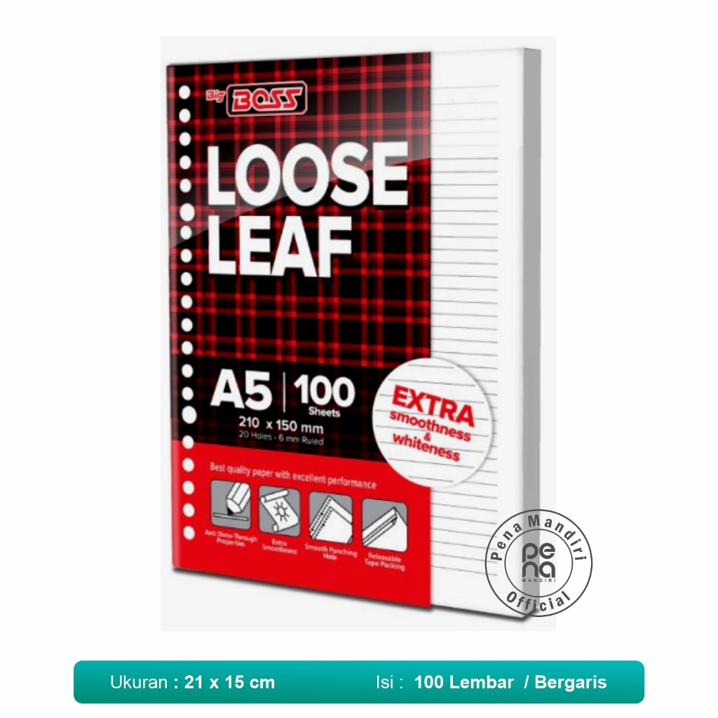 

BigBoss Loose Leaf A5 Bergaris 100 Lembar BBO LL 100 A5