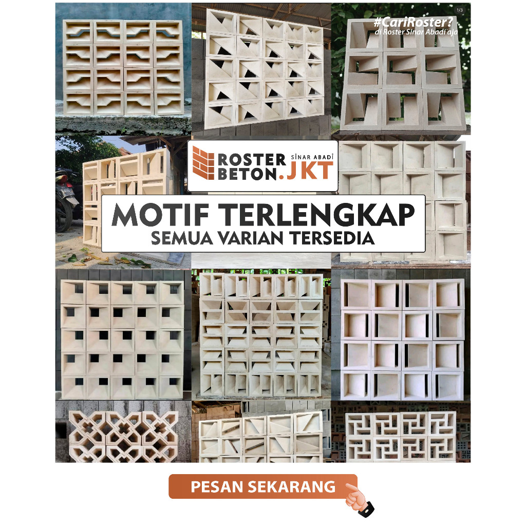 Roster Beton Semua Varian / Roster Beton Pilihan Motif / Roster Beton Semua Motif Warna Putih