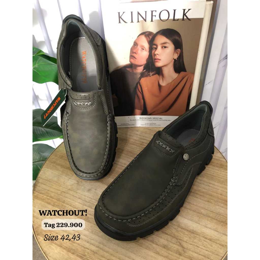 Watchout Sepatu Kulit Pria Casual ARMY Original Tanpa BOX size 42