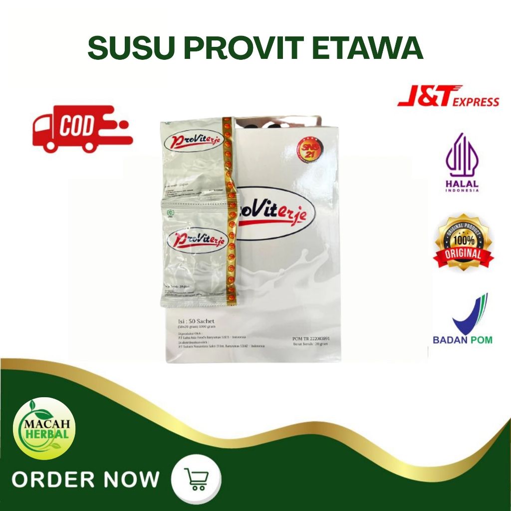 

PROVIT 1 BOX/SUSU PROVIT/PROVIT SUSU KAMBING ETAWA 1 BOX ISI 50SACHET