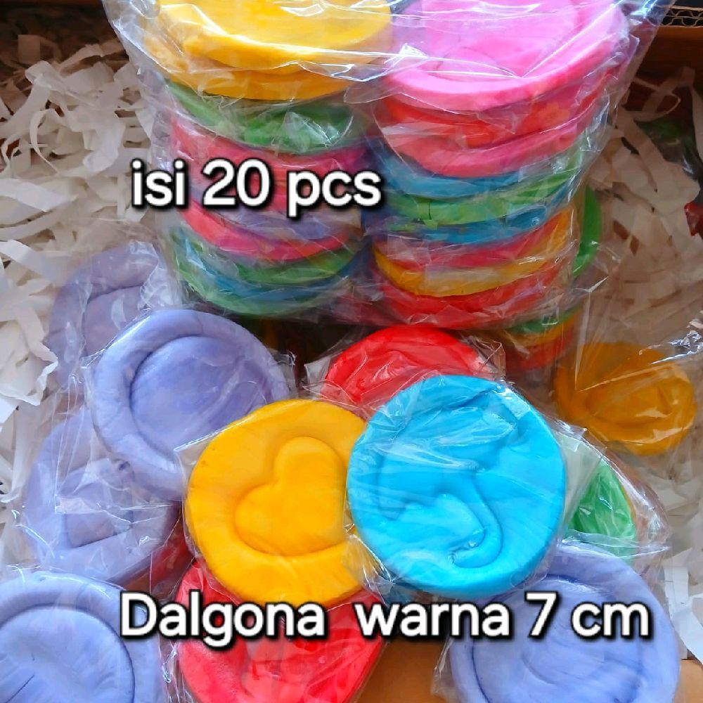 

permen DALGONA MIX WARNA tanpa stik BESAR 7 CM 20 pcs PER PAK