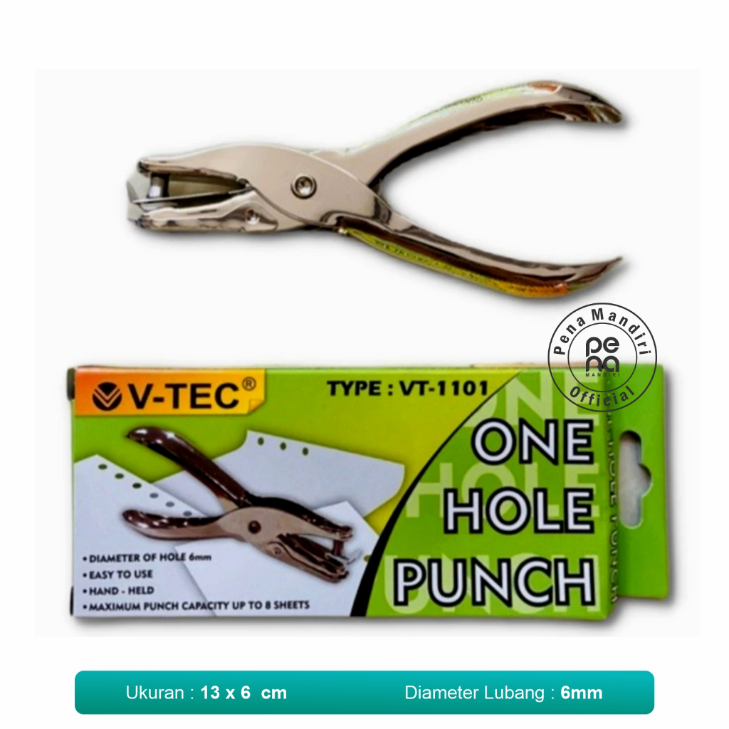 

Pelubang Pembolong Preporator Kertas 1 Lubang Hole VT-1101 V-Tec