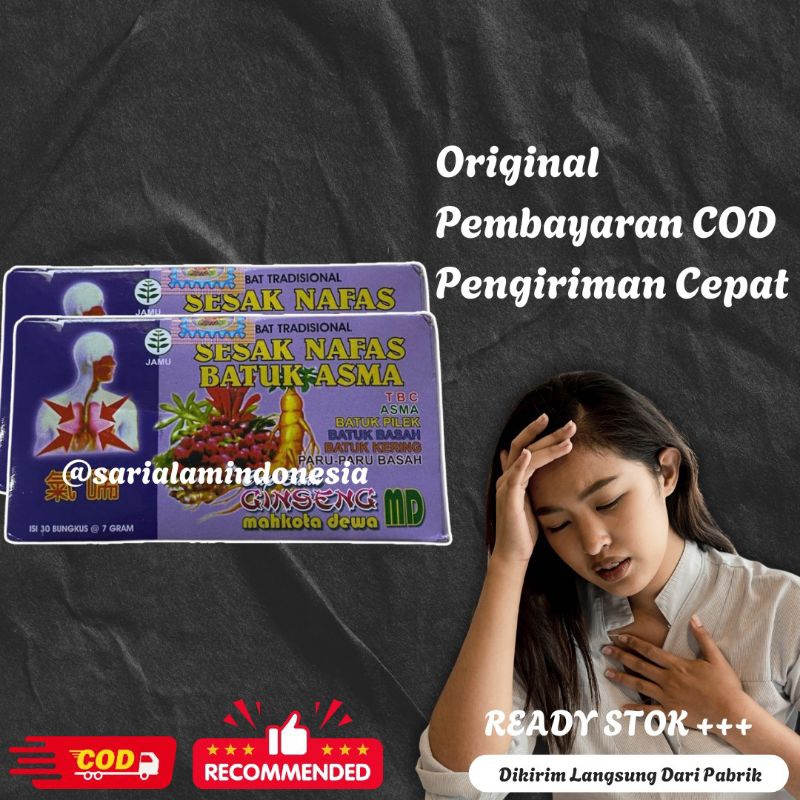 

Jamu herbal mahkota dewa sesak napas kemasan ungu