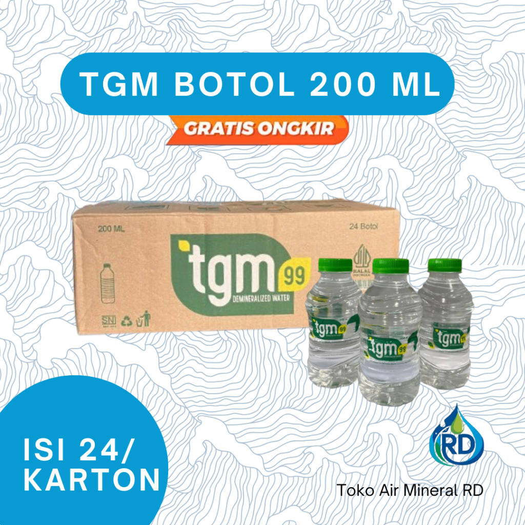 

RD - TGM 99 Botol 200 ML 1 Dus - Isi 24 x 200 ML - Air Minum Mineral Botol