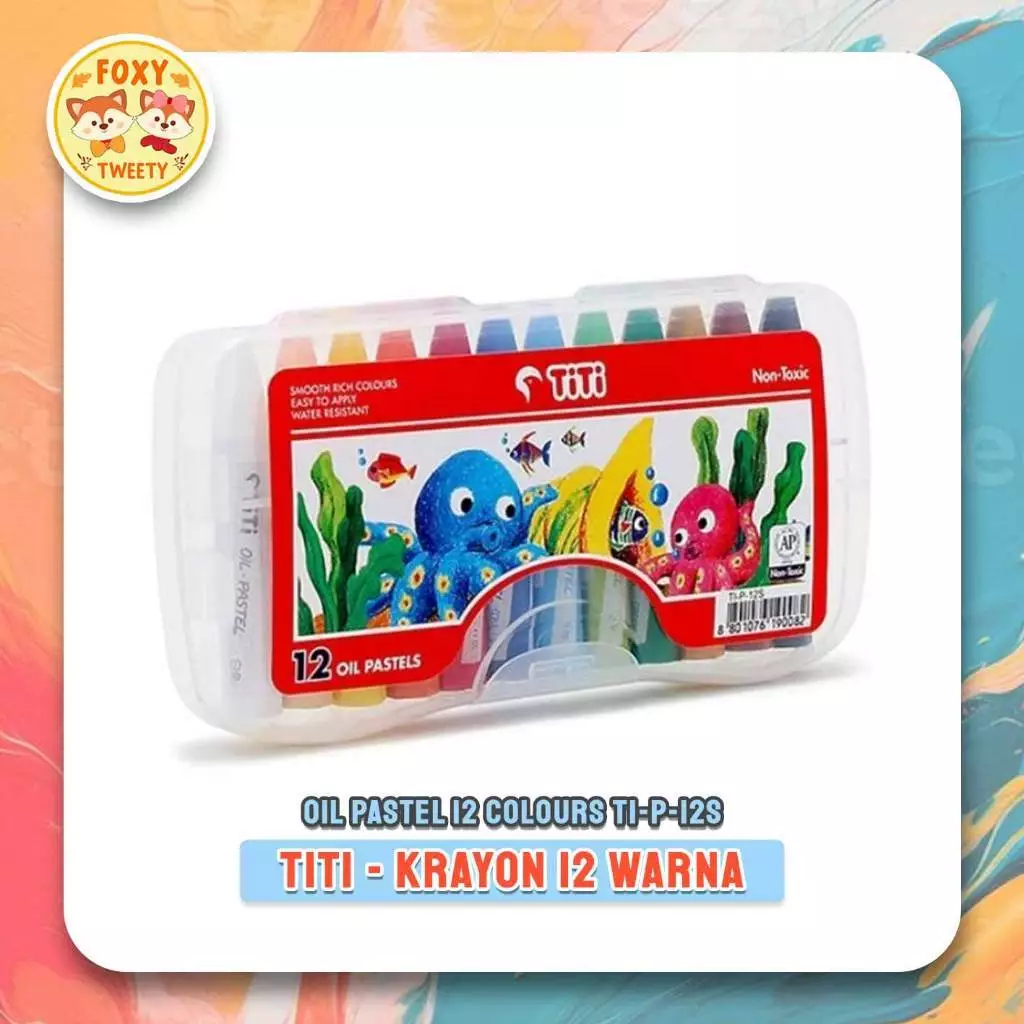 

(LIVE) Krayon TiTi 12 Warna / 55 Warna - TI P 55W Oil Pastel / Crayon 12W TI P 12S / Krayon Minyak Titi