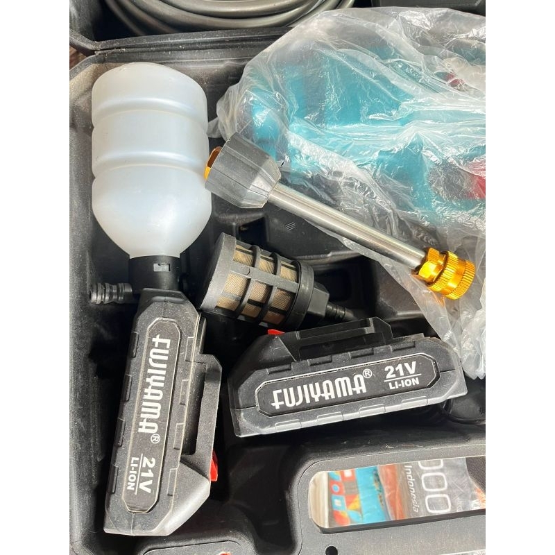 JET CLEANER CORDLESS 21V FUJIYAMA / MESIN CUCI MOTOR DAN MOBIL CORDLESS 21V FUJIYAMA