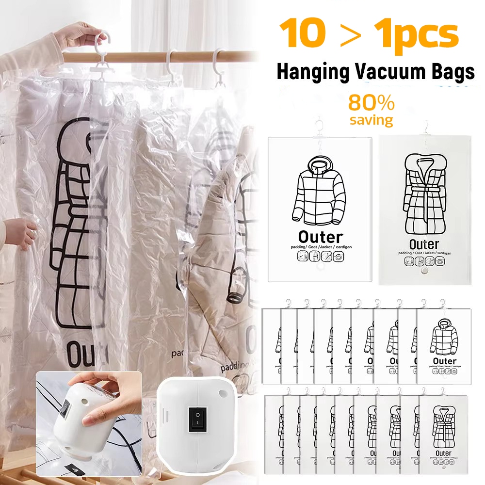 Plastik Vakum Cover Baju Anti Debu Gantung Pakaian Jaket Gamis Jas Kaos Kemeja