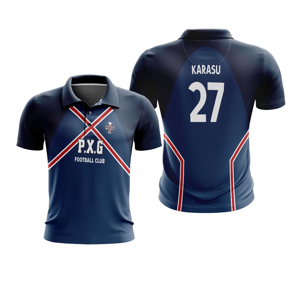 Baju Kaos Polo Wangki Jersey Club Blue Lock PXG Paris X Gen Custom Full Print Free Nama Dan Logo