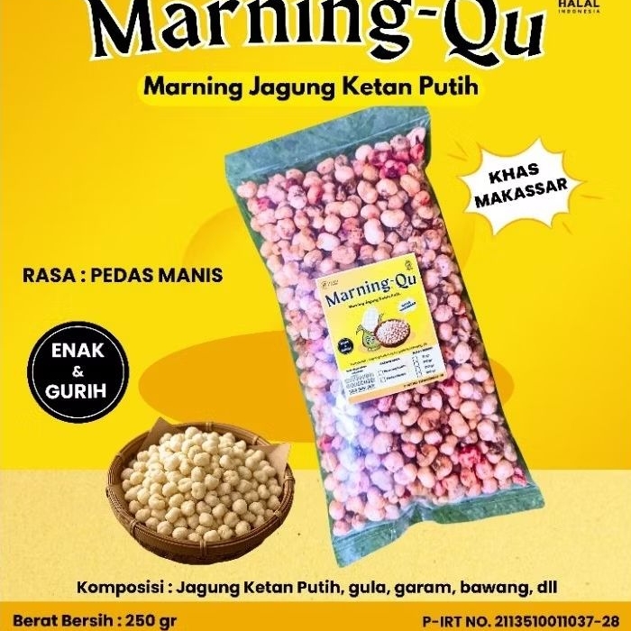 

Marning Jagung Ketan/Pulut Istimewa Enak dan Renyah Cemilan Nagih - Snack Pedas - Food, Manis, Makanan, Keripik, Jajanan, Asin, Makanan Kering