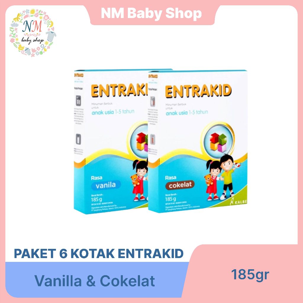 

ENTRAKID PAKET 6 PCS VANILA COKLAT 185GR - PENAMBAH GIZI ANAK 185 GR TINGGI KALORI NM SSKD