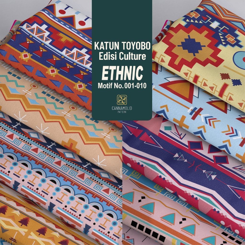 Kain Toyobo Motif ETNIK | Lebar 145cm | ETHNIC 1-10