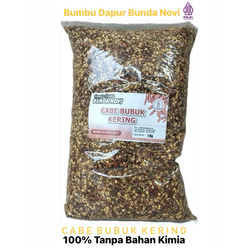 

Cabe Bubuk Kering 1kg / Bumbu Rempah Dapur Asli 100% Tanpa Bahan Kimia