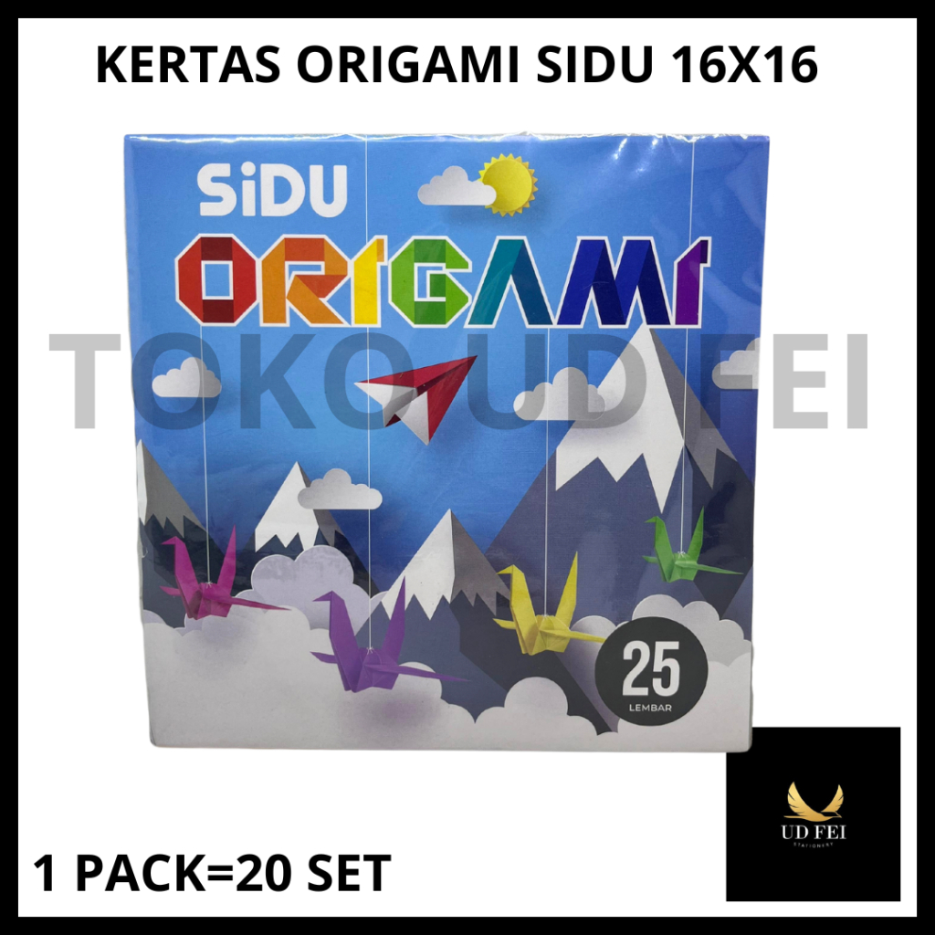 

(1 PACK = 20 SET ) Kertas Origami SIDU/ Kertas Lipat / Origami SiDU 16x16 isi 25 Lembar / Origami