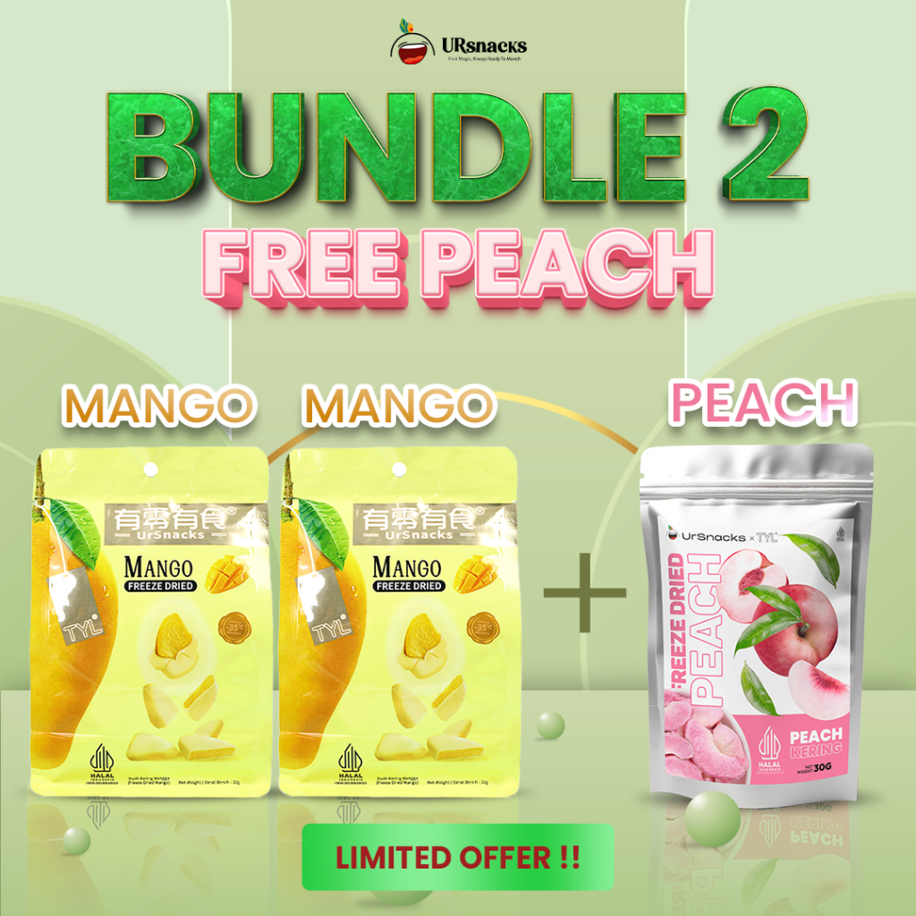 

URSNACKS Bundle Of 2 - Freeze Dried Keripik Buah 2pcs Mangga 32gr