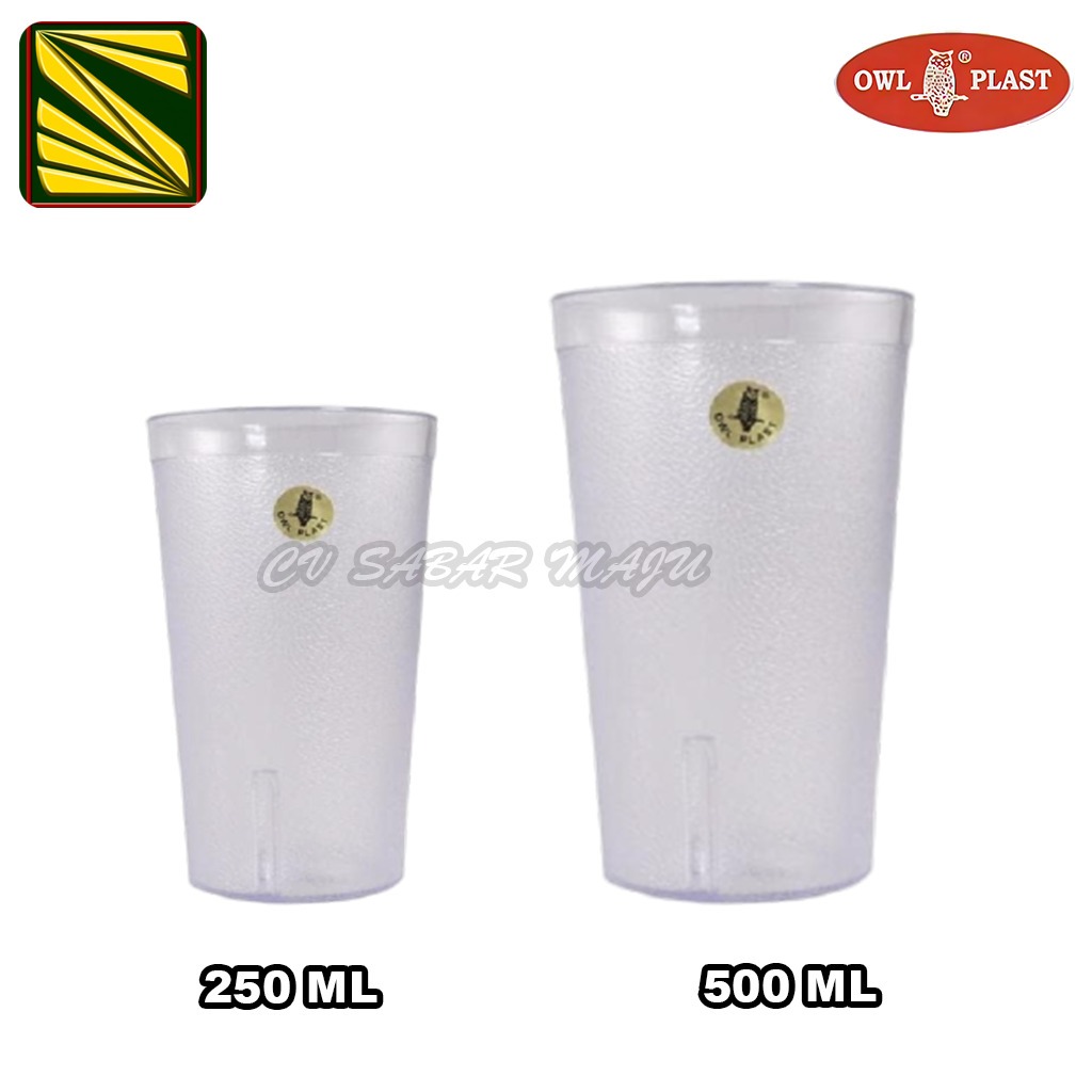 Owlplast Gelas Akrilik, Gelas Plastik, Gelas Minum Bening