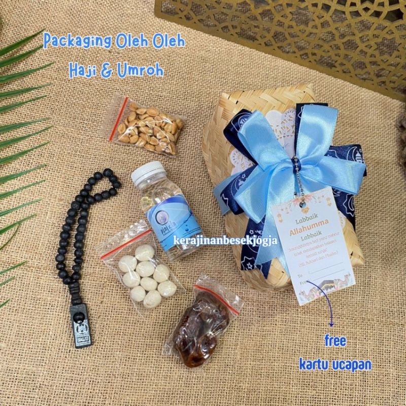 

PACKAGING OLEH OLEH HAJI & UMROH | BESEK 16X8 NATURAL PITA FREE KARTU UCAPAN | bingkisan hampers jogja bingkisan cantik hampers murah