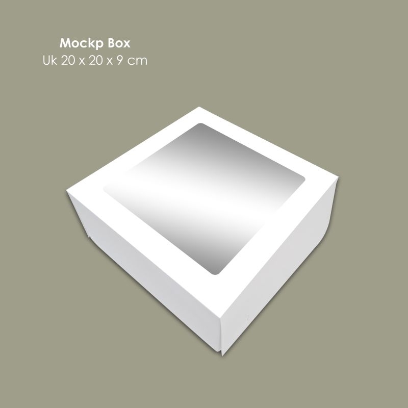 

Box Kue / Dus ivory 20x20x9 model sambung warna putih