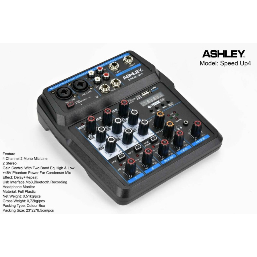 PROFESSIONAL MIXING CONSOLE ASHLEY SPEED UP4 4 CHANNEL MIXER